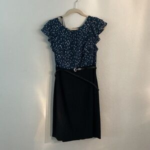 Apt. 9 Navy and Black Midi Dress